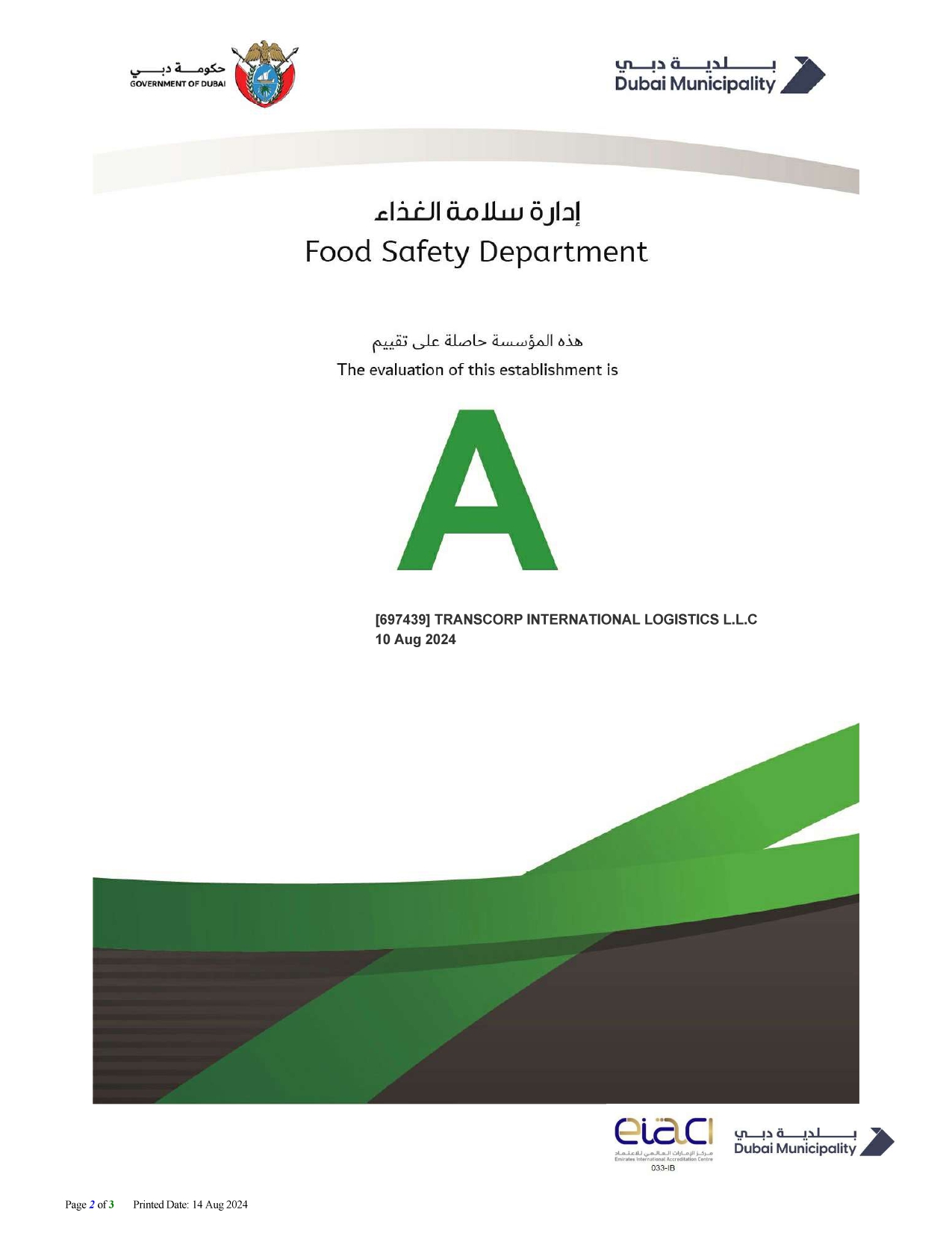 Food Safety Grade